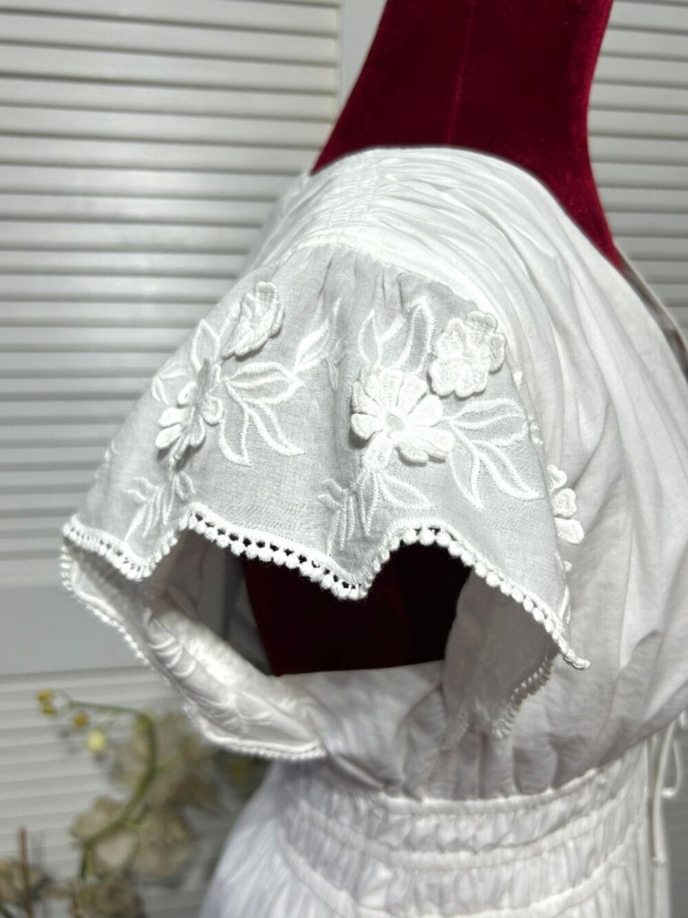 Current Air Los Angeles Women White Cotton Leia Embroidered Midi Dress Sz S 3580 - Picture 7 of 15